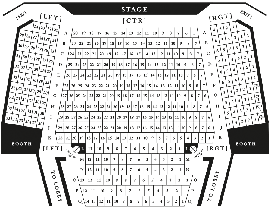 Seating Chart Lyceum Theatre, Arrow Rock Missouri